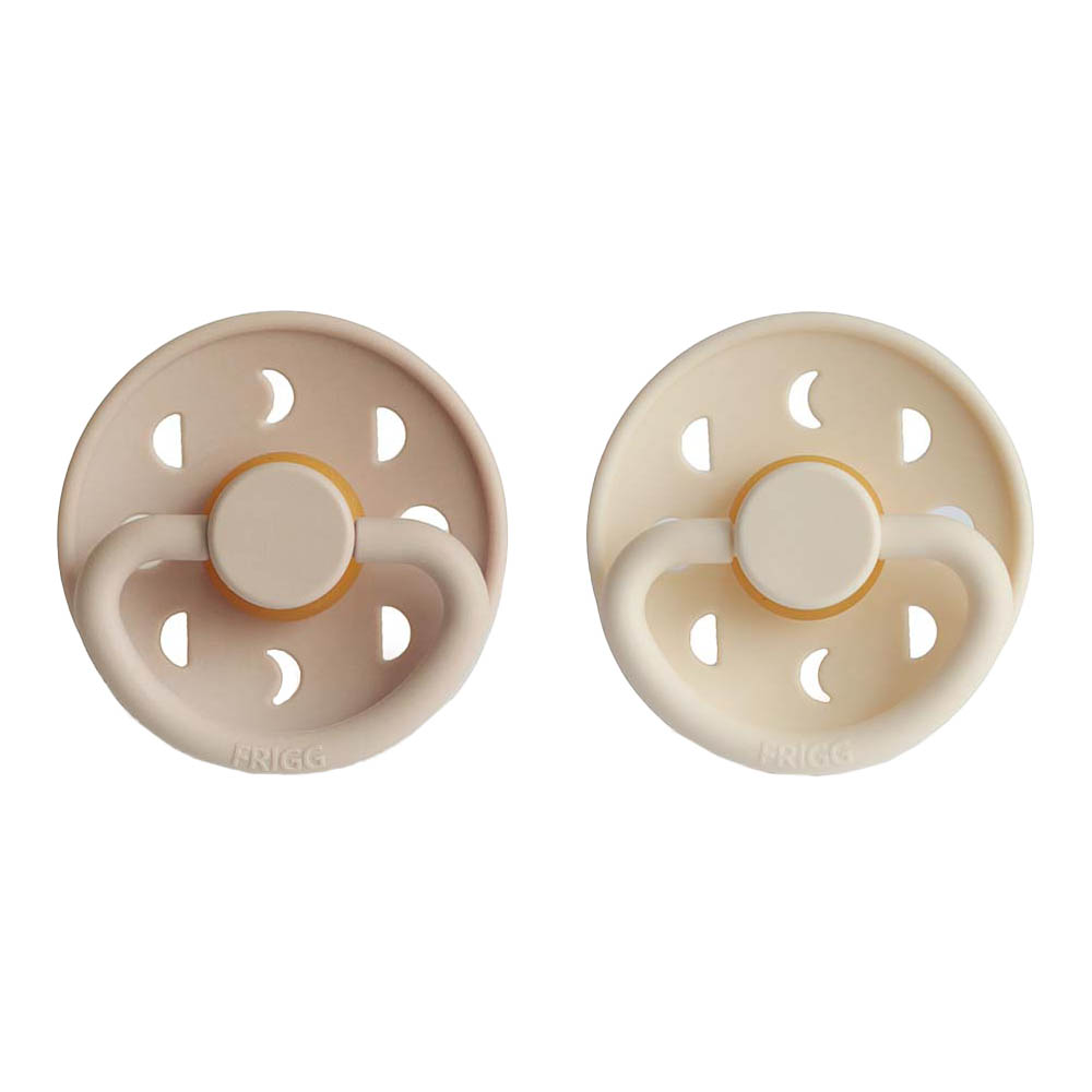 Frigg - Moon Phase Latex Pacifier 6-18M 2-Pack S2 - Cream/Croissant