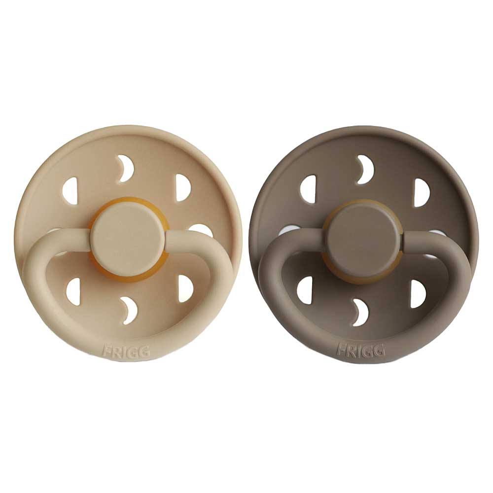 Frigg - Moon Phase Latex Pacifier 6-18M 2-Pack S2 - Croissant/Portobello