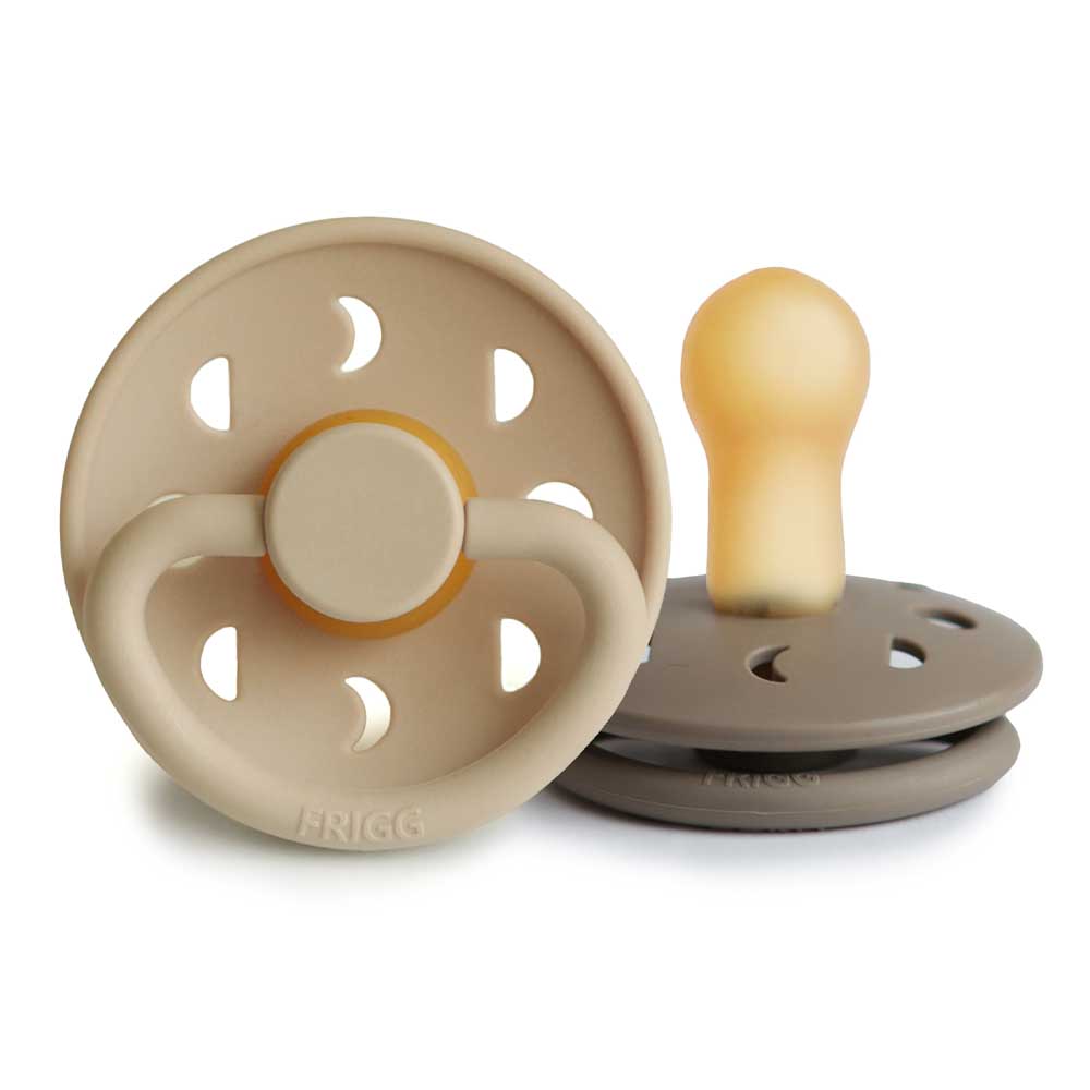 Frigg - Moon Phase Latex Pacifier 6-18M 2-Pack S2 - Croissant/Portobello