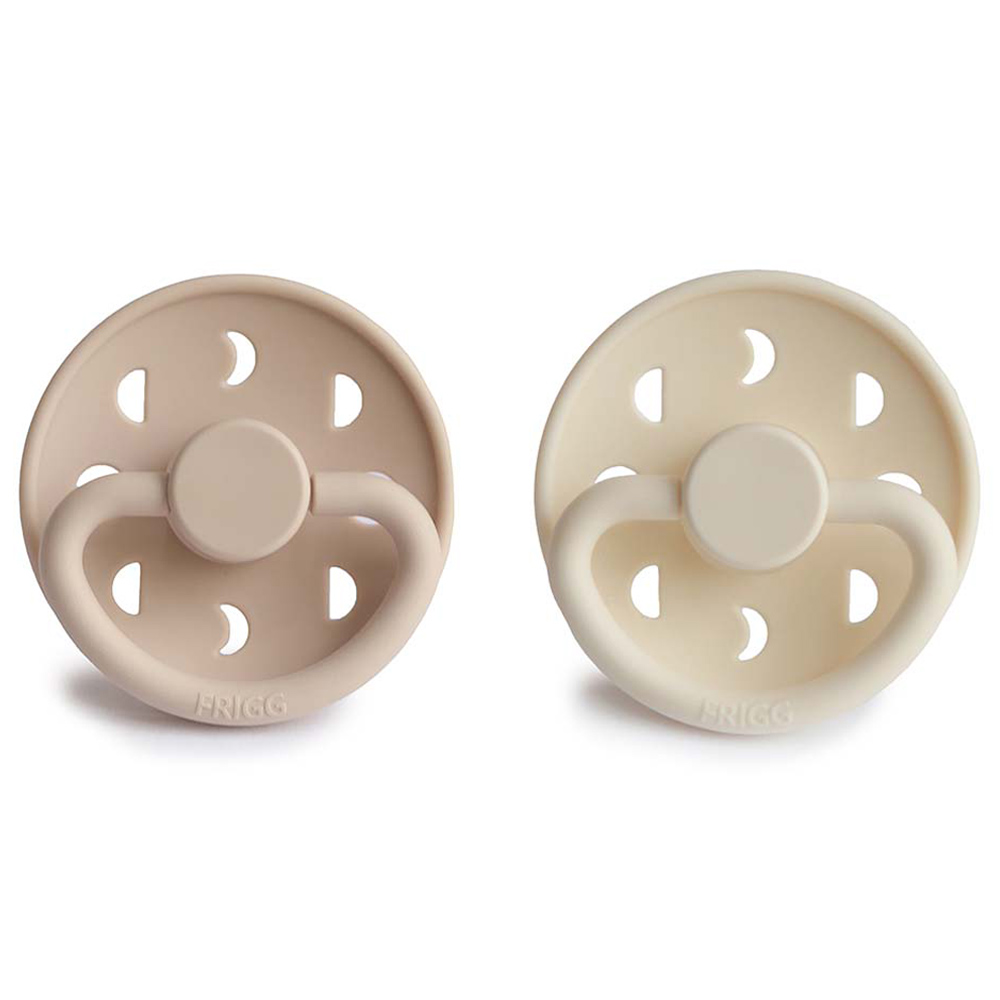 FRIGG - Moon Silicone Pacifier 6-18M 2-Pack S2 - Cream/Croissant