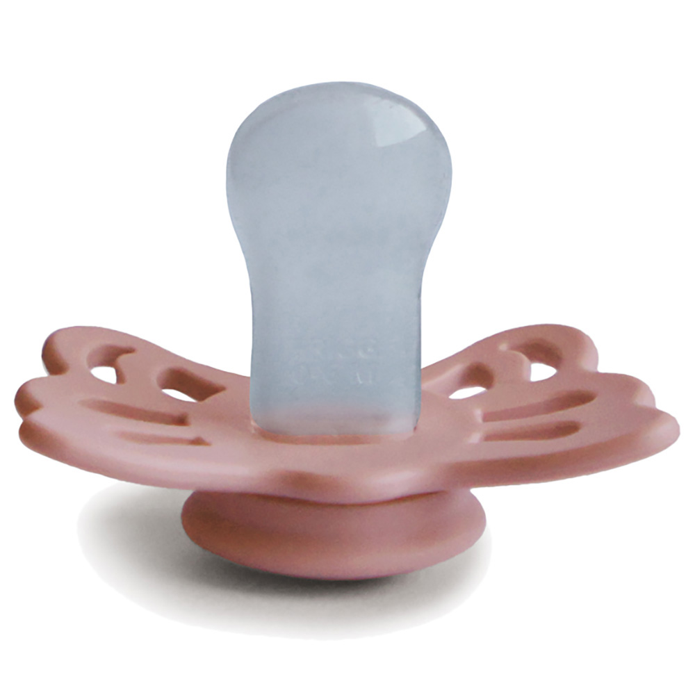 Frigg - Butterfly Anatomical Silicone Pacifier 0-6M S1 - Pretty In Peach