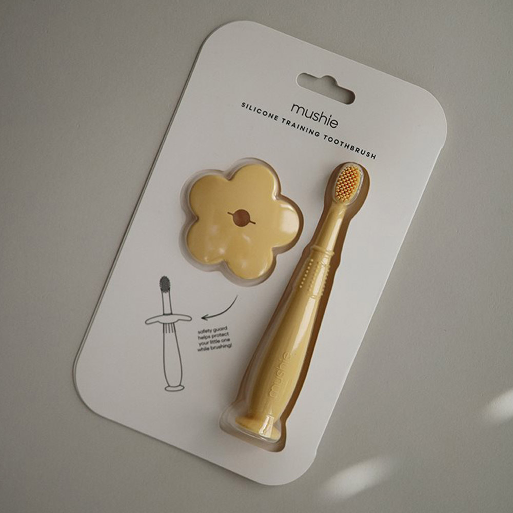 Mushie - Flower Training Toothbrush - Pale Daffodil
