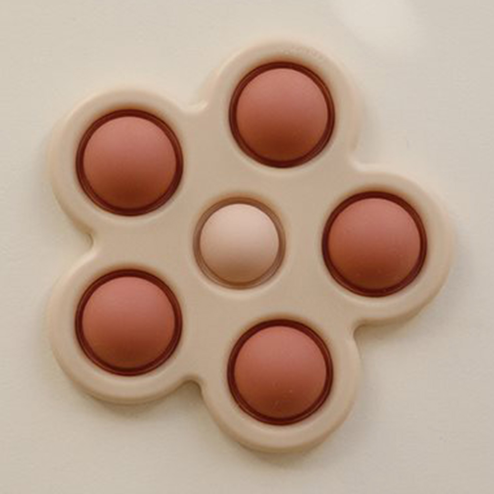 Mushie - Flower Press Toy - Rose/Blush/Shifting Sand