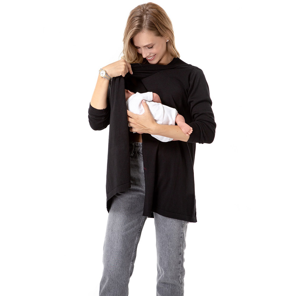 Accouchee - Elegant Knitwear for Pregnancy & Nursing - Black