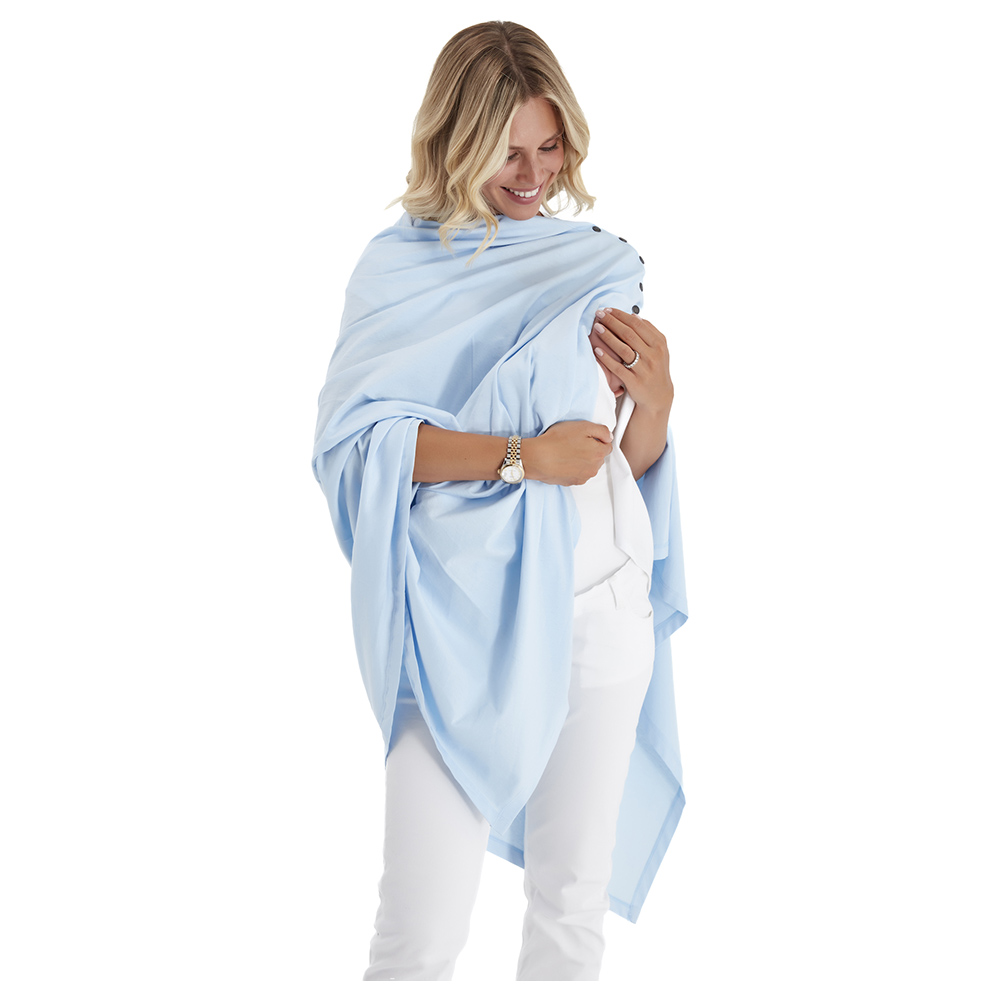 Accouchee - 4-In-1 Supreme Cotton Cape - Blue