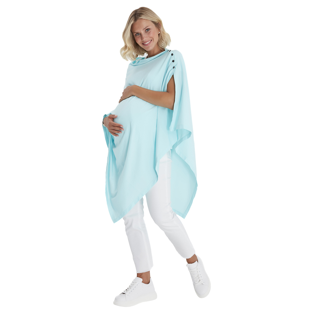 Accouchee - 4-In-1 Supreme Cotton Cape - Light Blue