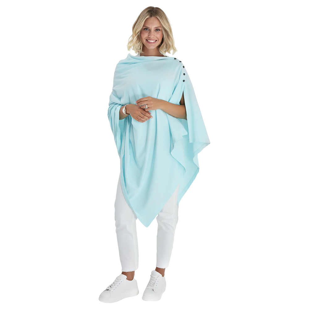 Accouchee - 4-In-1 Supreme Cotton Cape - Light Blue