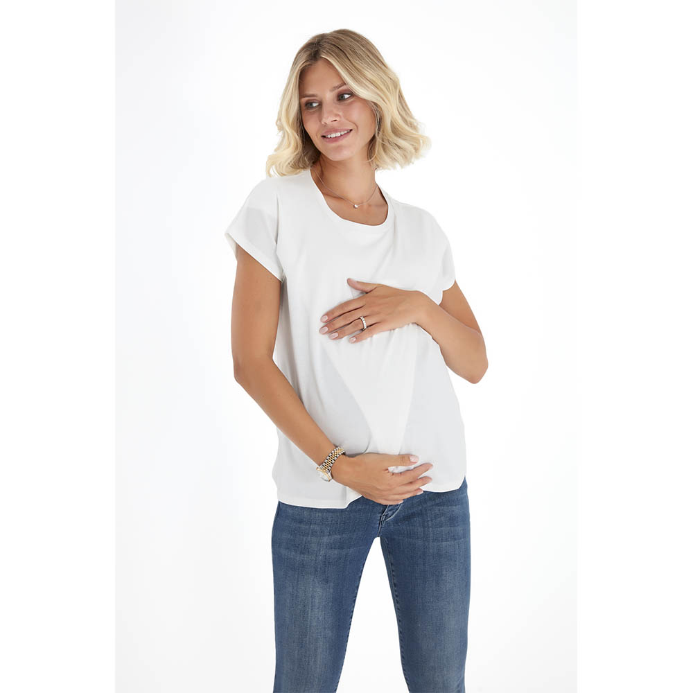 Accouchee - Handy Top For Pregnancy, Nursing Or After - Ecru