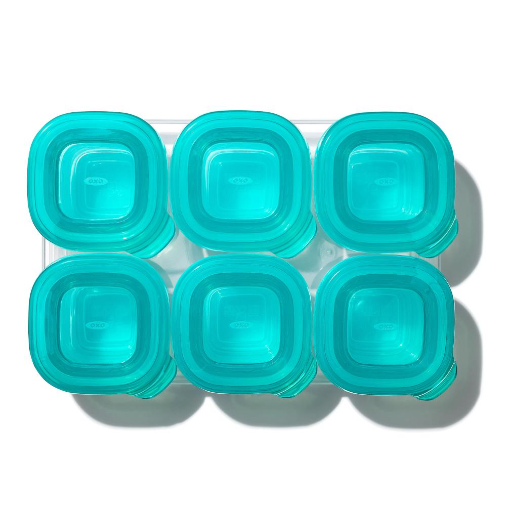 Oxo Tot Silicone Baby Blocks Container - 59ml - 6pcs - Teal