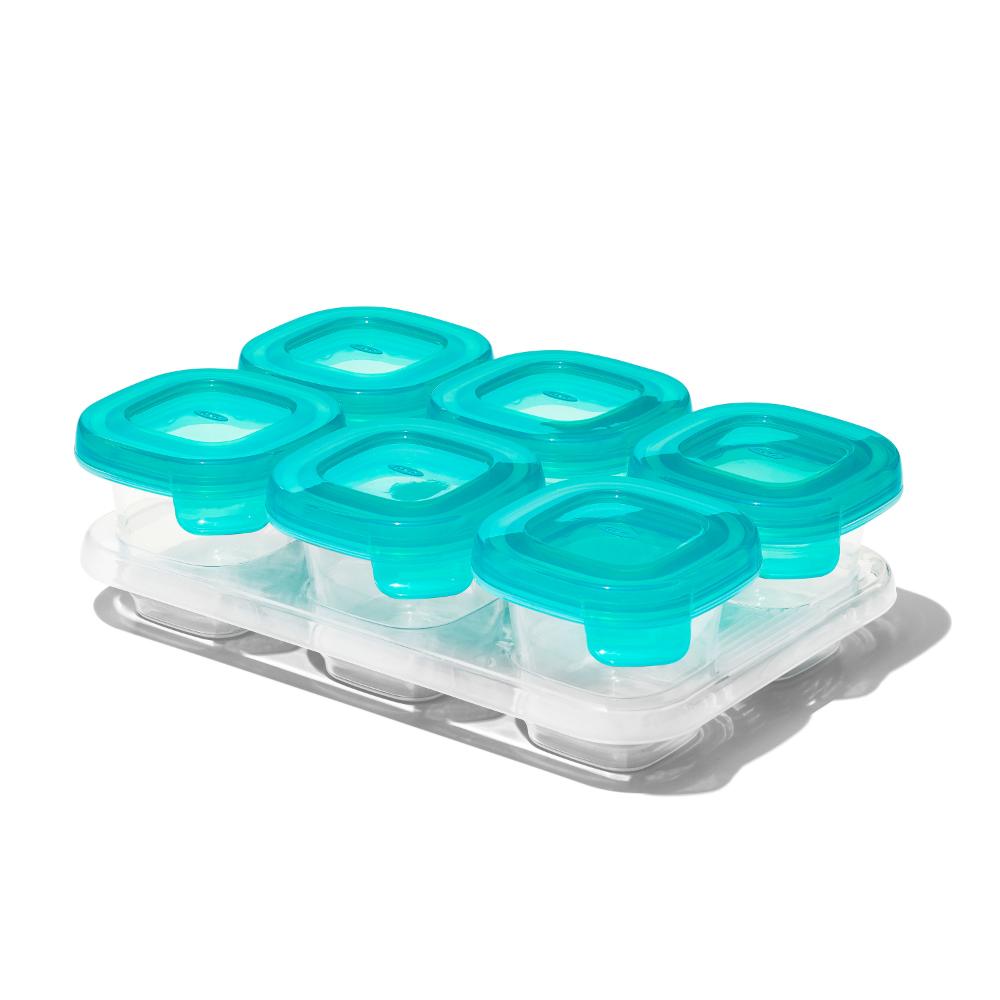 Oxo Tot Silicone Baby Blocks Container - 59ml - 6pcs - Teal