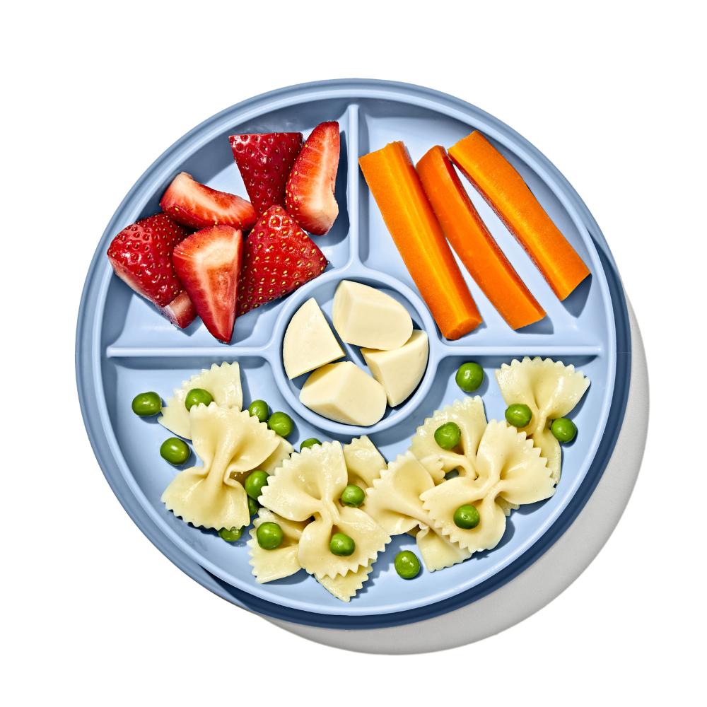 Oxo-Tot Stick And Stay Suction Divided Plate - Dusk