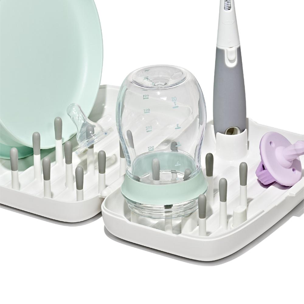 Oxo Tot - On-The-Go Drying Rack With Bottle Brush - Gray