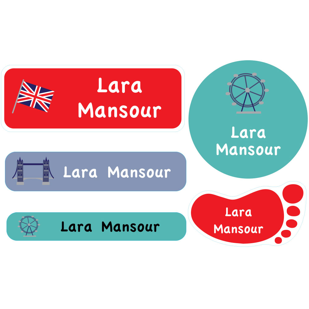 Essmak - Personalised Labels - London - 74pcs