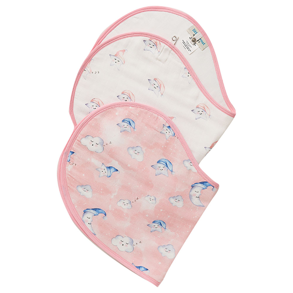 Little West Street - Celestial Pink Burp Cloth/Bib Set