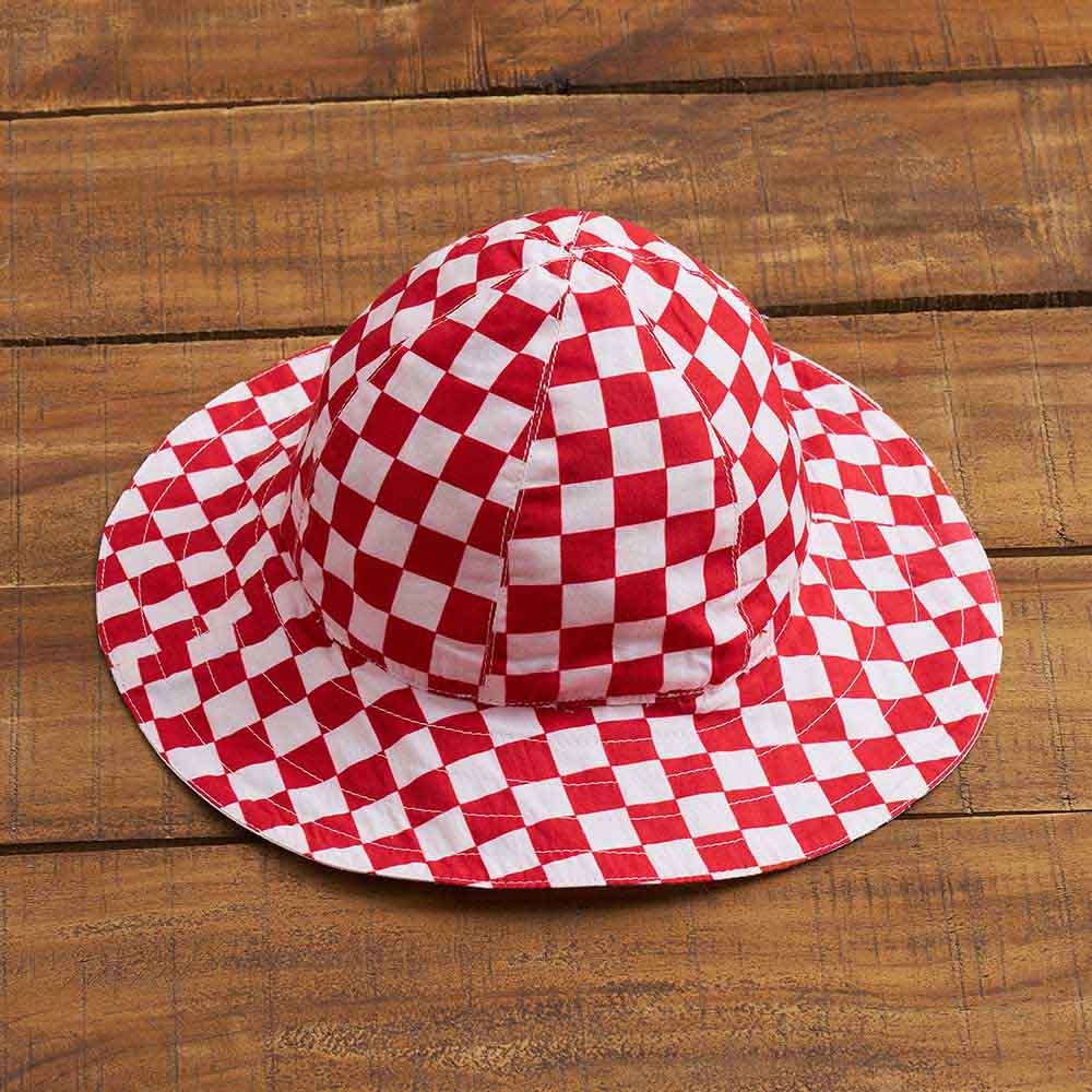 Little West Street - Racing Cars Organic Sun Hat - White/Red