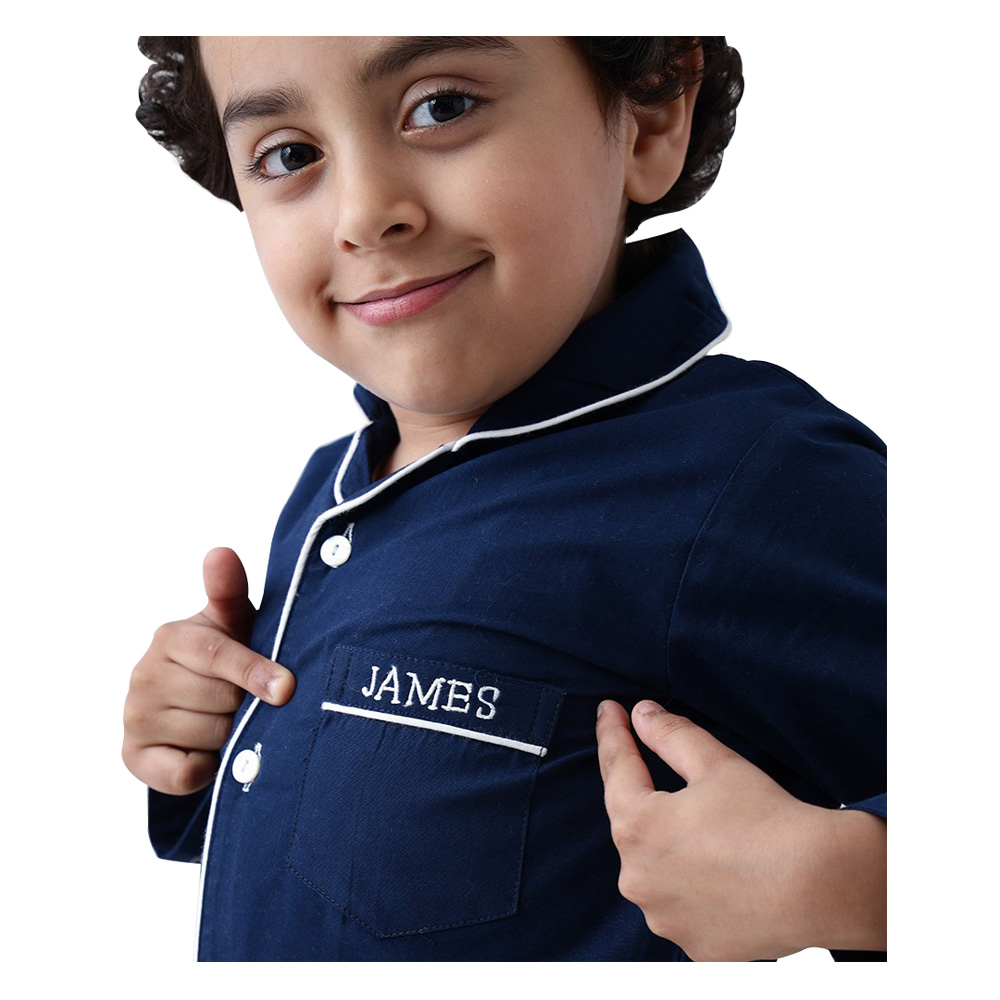 Little West Street Solid James Pajama 2-pc Set Navy