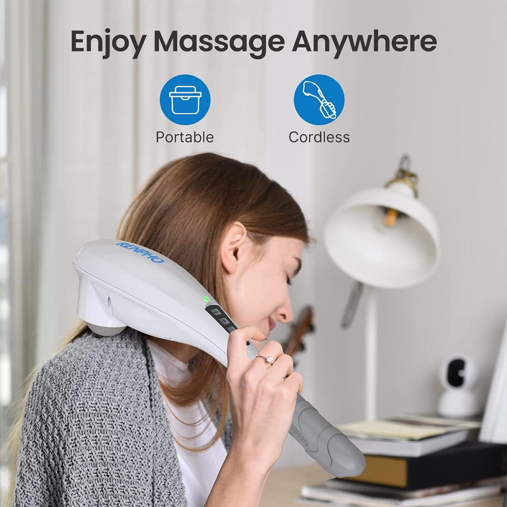 Renpho - Rechargeable Hand Held Deep Tissue Massager - White