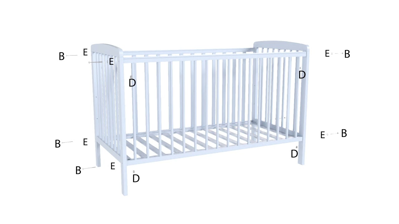 Baby Elegance Starlight Wooden Cot - White