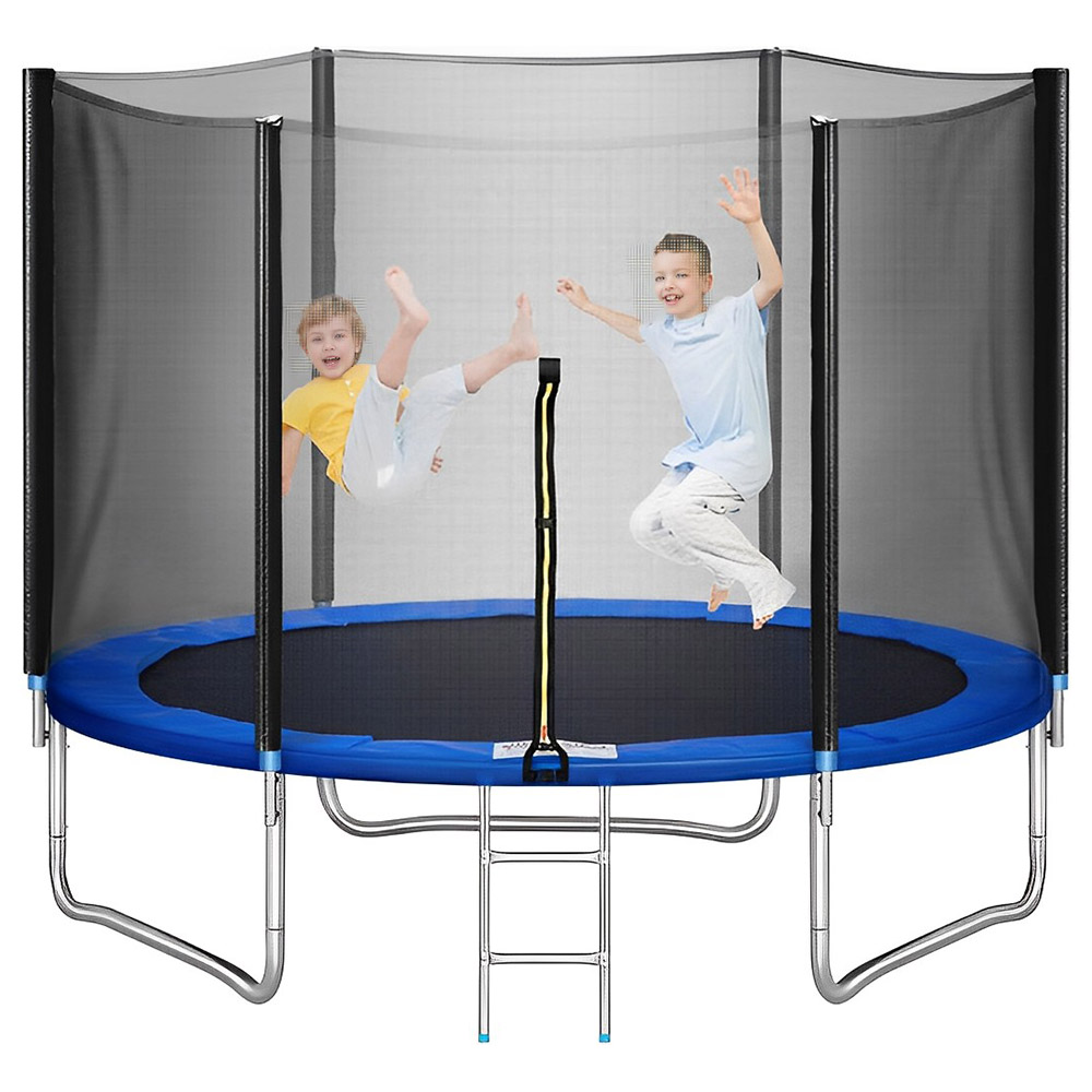 Myts - Jump Round Trampoline With Enclosure Net - 10ft - Blue