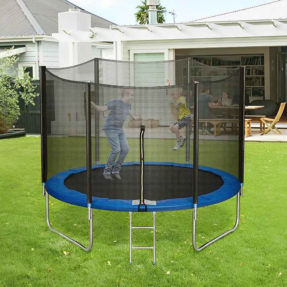 Myts - Jump Round Trampoline With Enclosure Net - 10ft - Blue