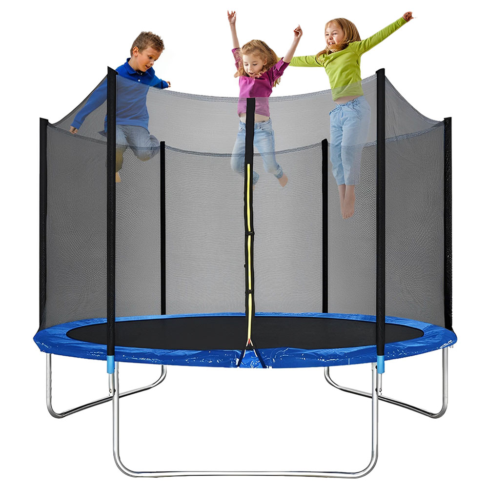 Myts - Jump Round Trampoline With Enclosure Net - 14ft - Blue
