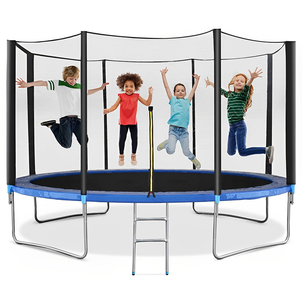 Myts - Jump Round Trampoline With Enclosure Net - 14ft - Blue