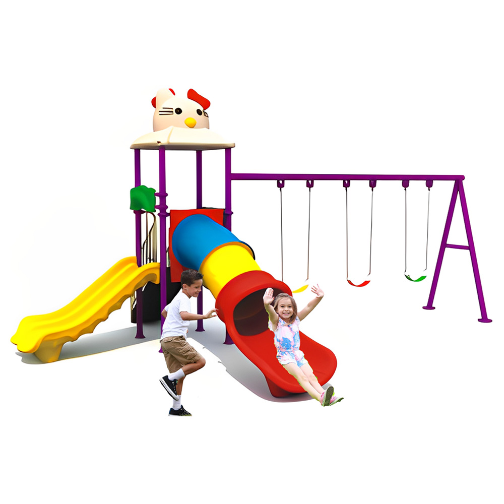 Myts - Outdoor Activity Playcentre With Slides & 3 Swings