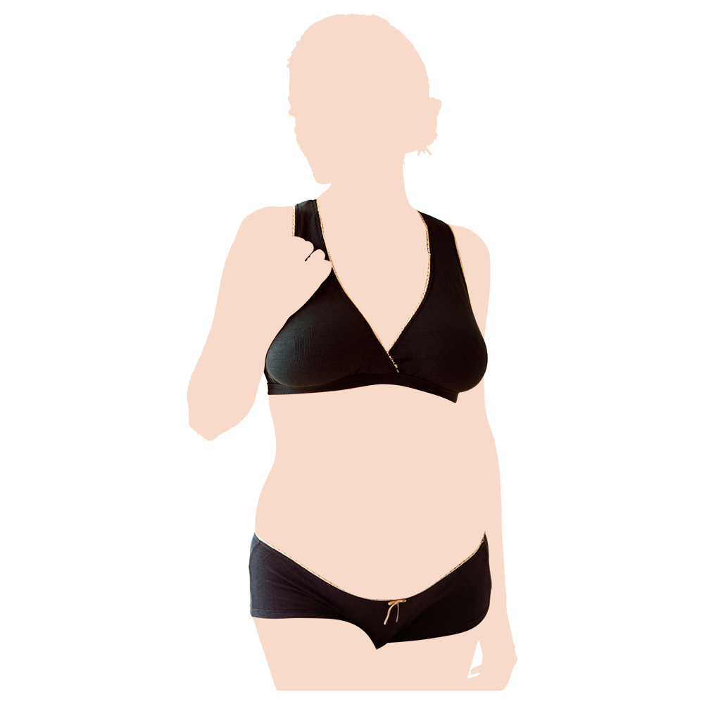 Mums & Bumps - Belabumbum Bamboo Maternity GirlShort - Black