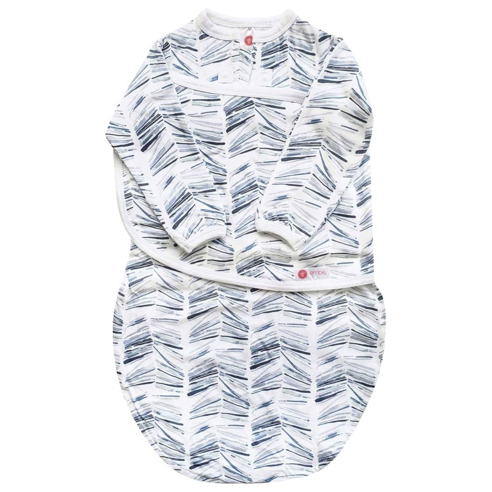 embe babies - Starter Swaddle with Long Sleeves - Angle Stripe
