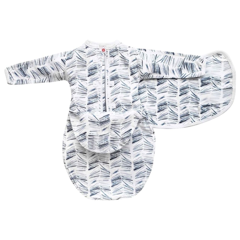 embe babies - Starter Swaddle with Long Sleeves - Angle Stripe