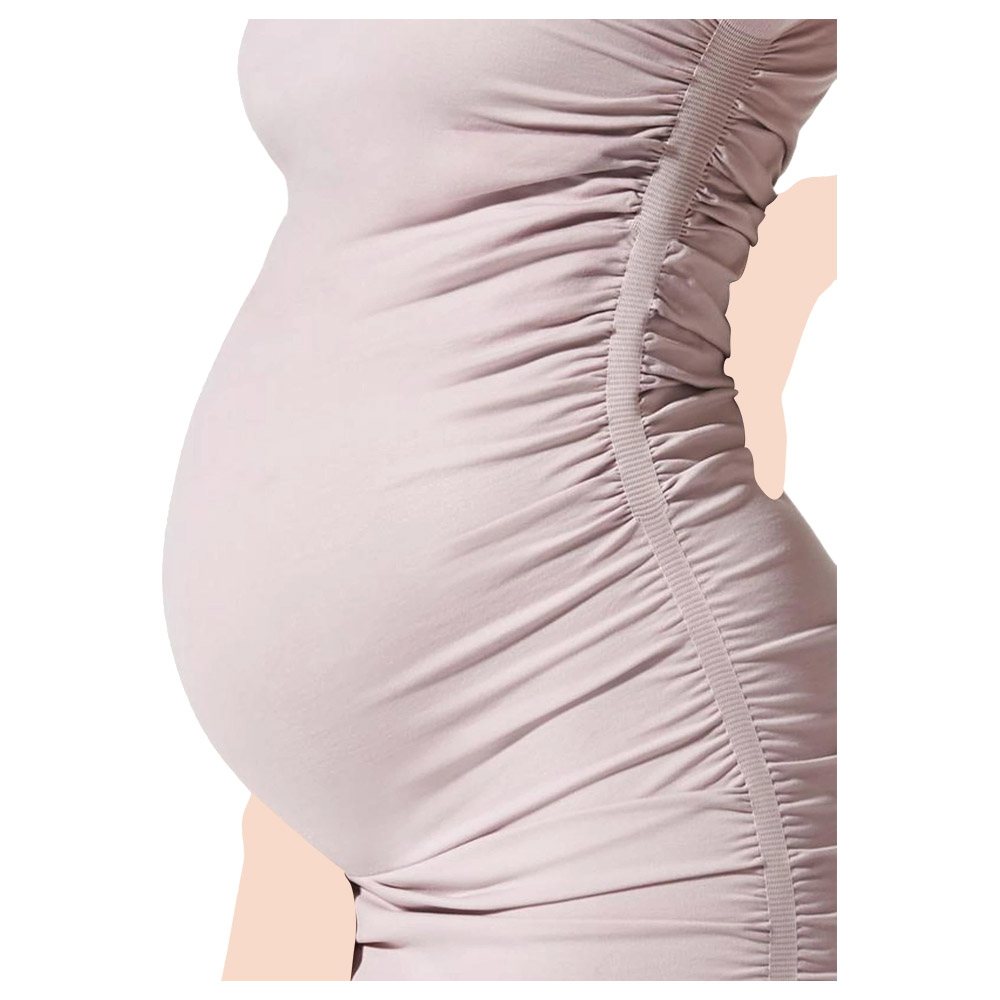 Mums & Bumps - Blanqi Maternity Cap Sleeve Crew Neck Dress - Pink