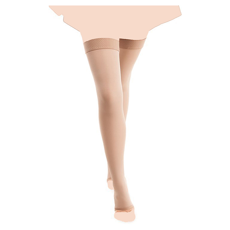 Mums & Bumps -Gabrialla Microfiber Open Toe Thigh High Beige