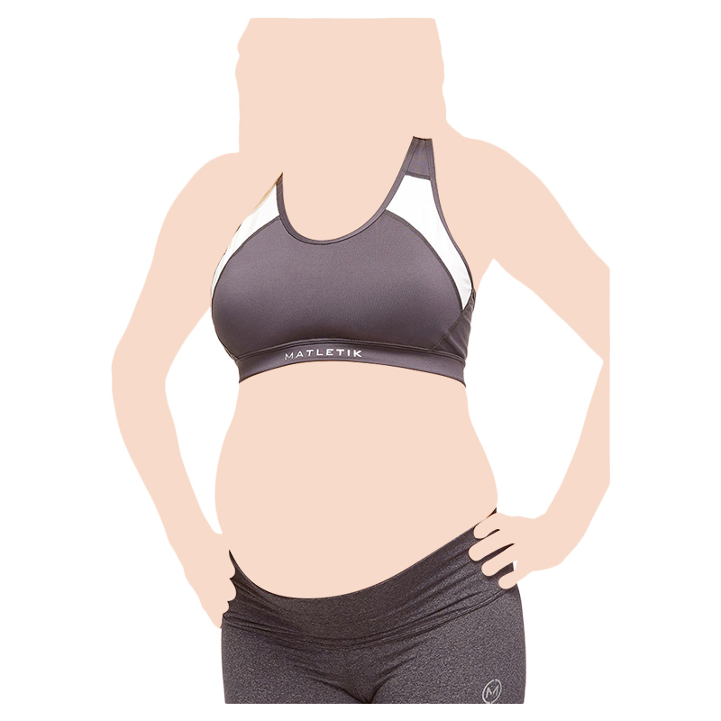 Mums & Bumps Matletik Energy Maternity Sports Bra Top - Grey