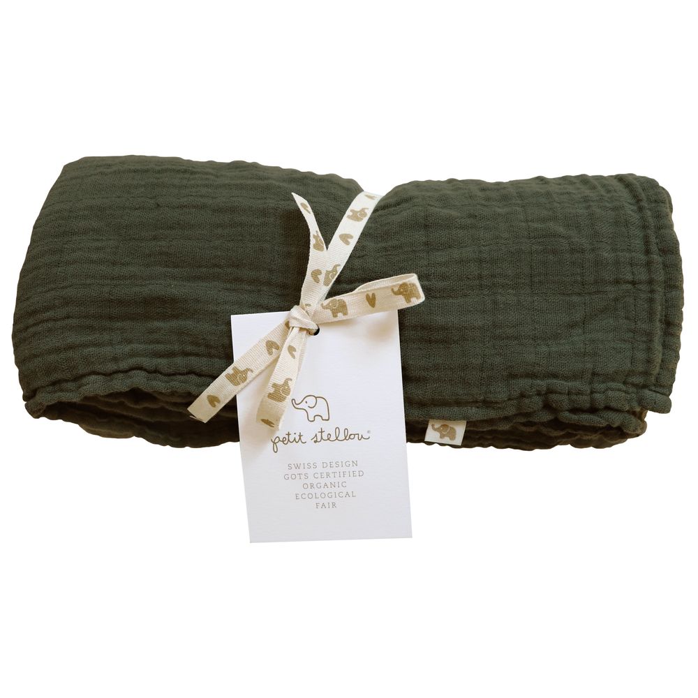 Petit Stellou - Organic Cotton Nooshi Blanket - Chive