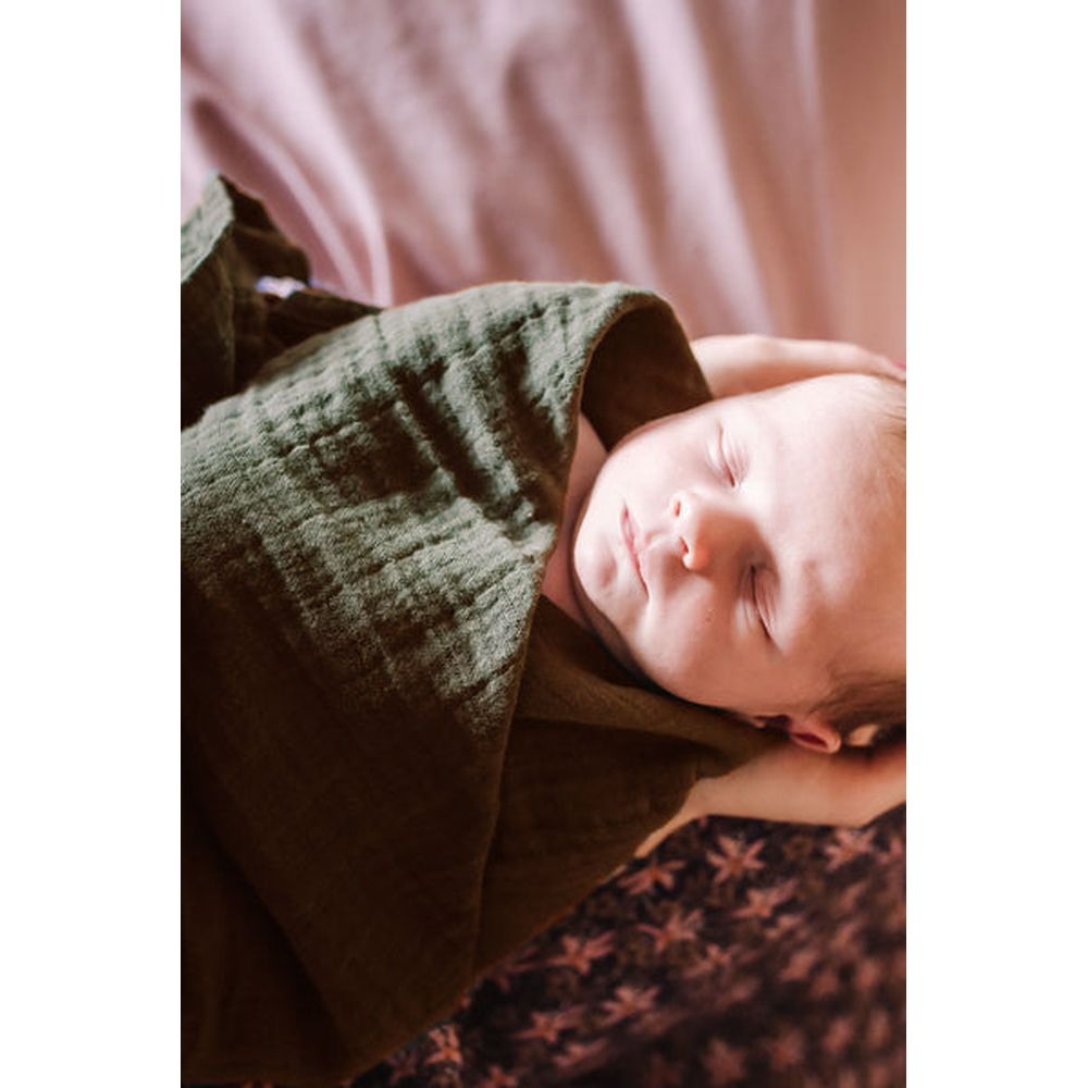 Petit Stellou - Organic Cotton Nooshi Blanket - Chive