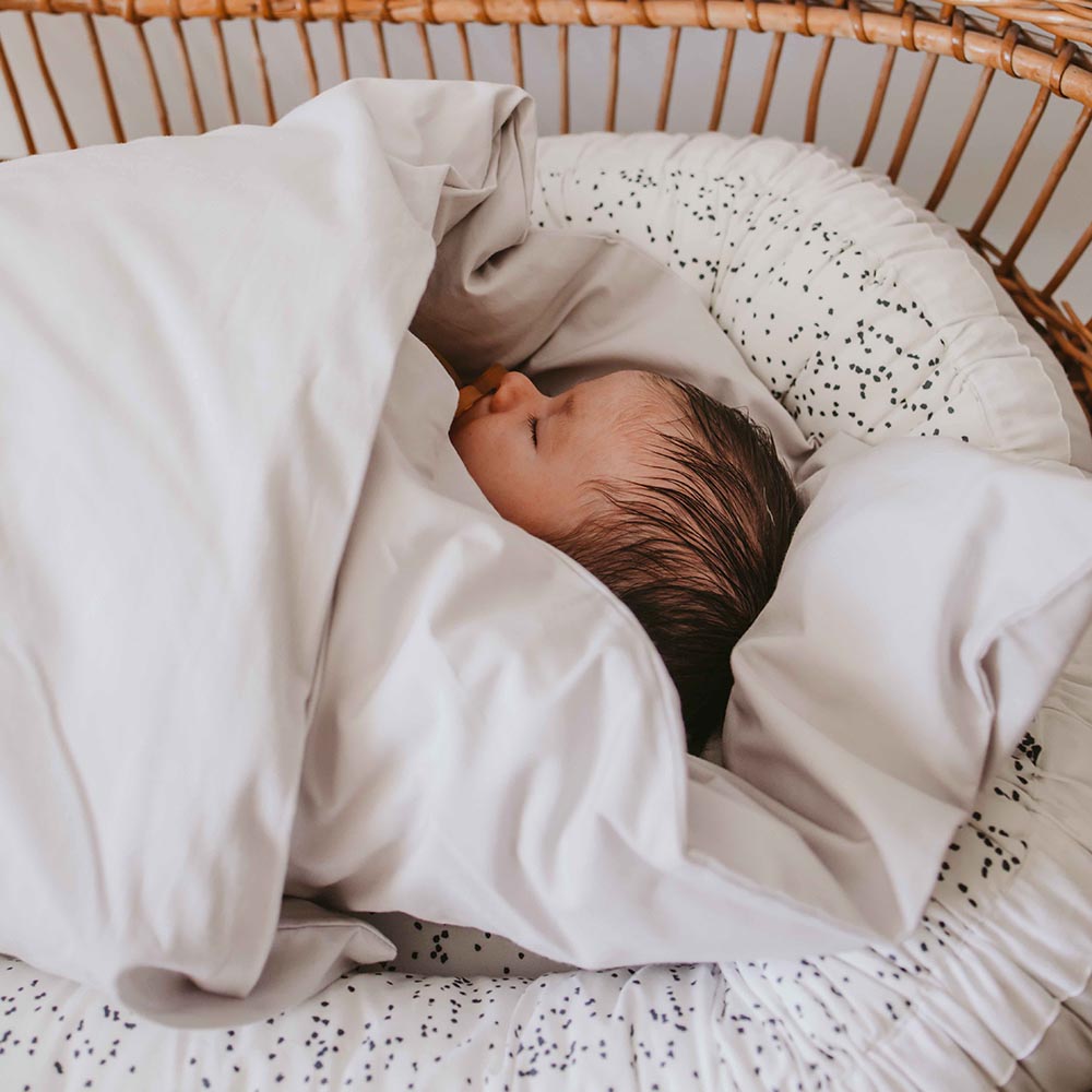 Born Copenhagen - Organic Cotton Baby Duvet/Pillow Cover - Dusty Grey