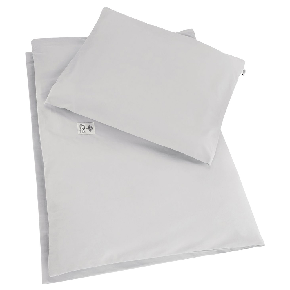 Born Copenhagen - Organic Cotton Toddler Duvet/Pillow Cover - Dusty Grey