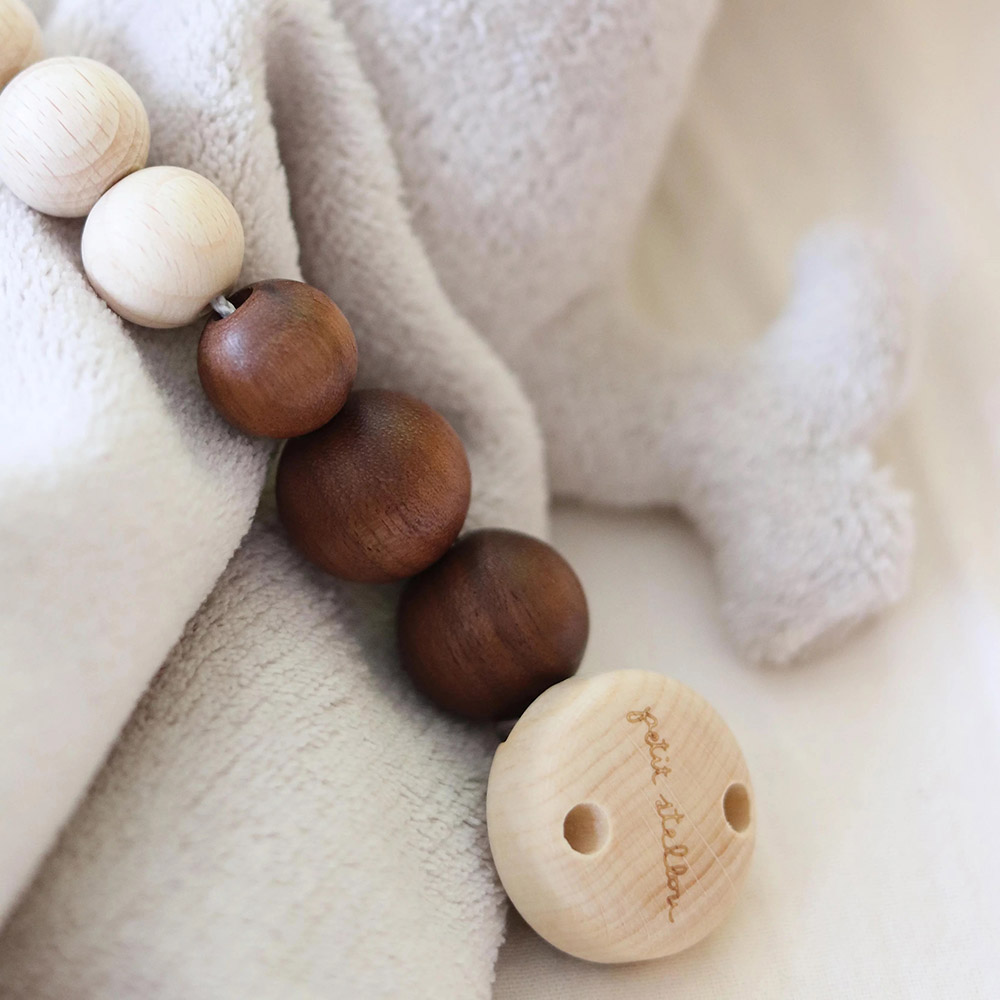 Petit Stellou - Pacifier Clip - Walnut