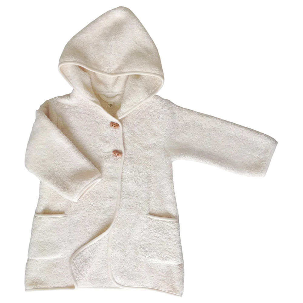 Petit Stellou - Organic Cotton Hooded Bathrobe - Vanilla