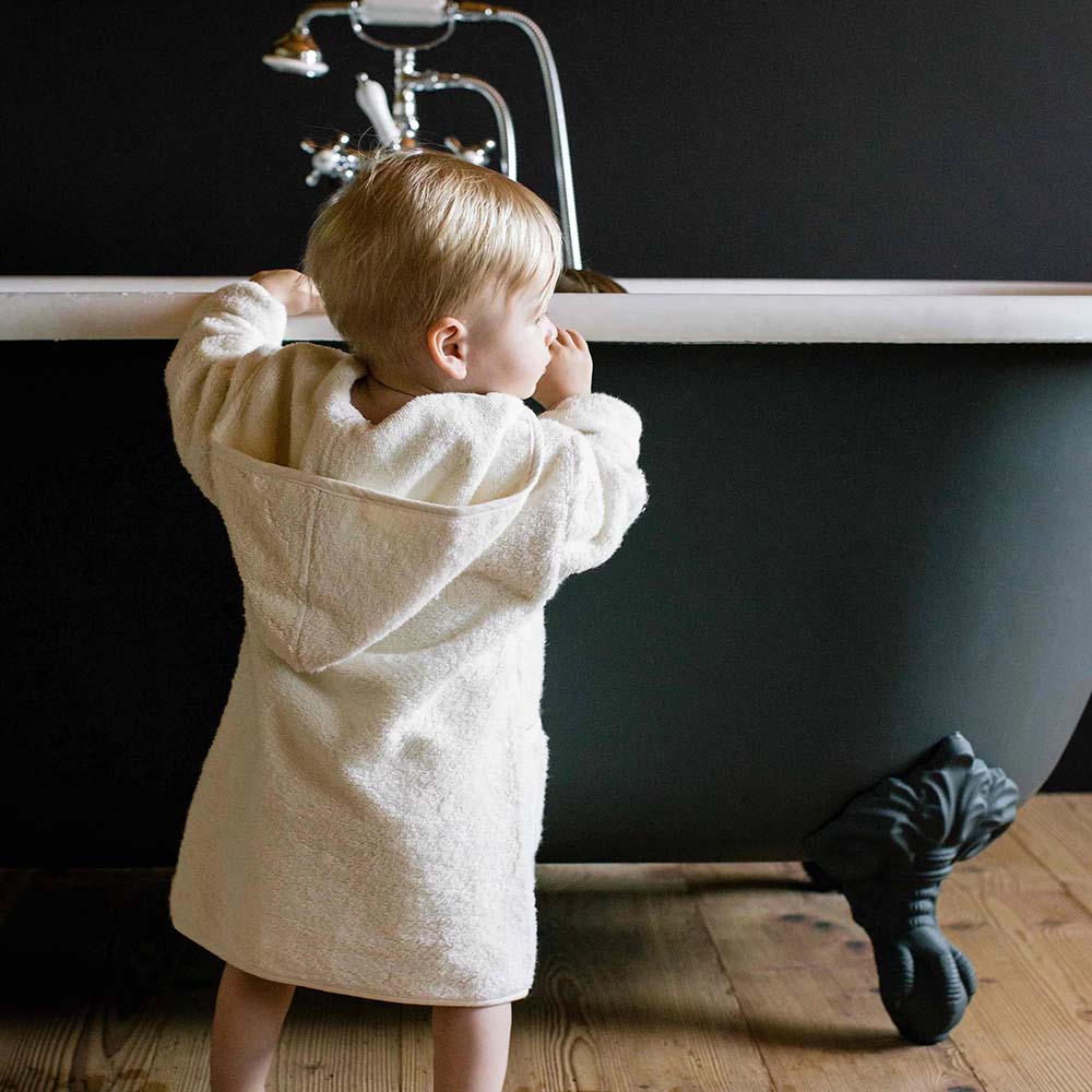 Petit Stellou - Organic Cotton Hooded Bathrobe - Vanilla
