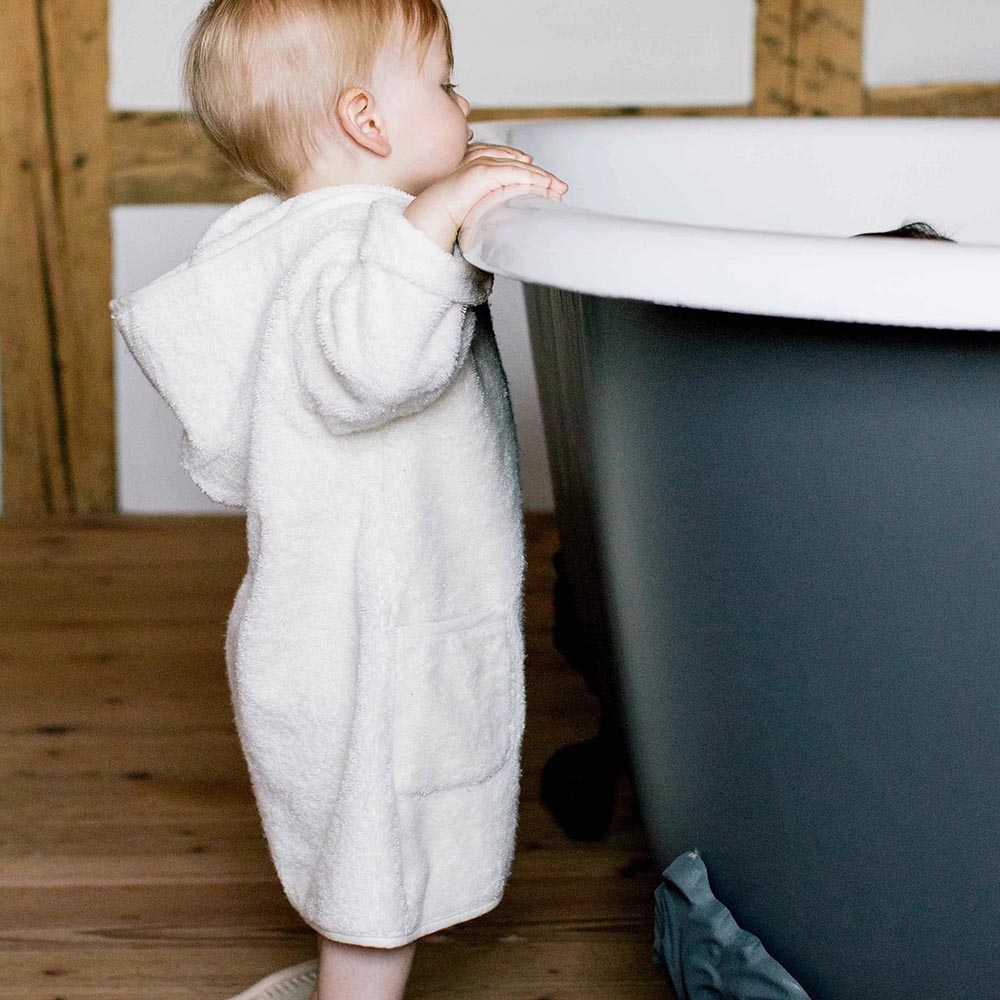 Petit Stellou - Organic Cotton Hooded Bathrobe - Vanilla