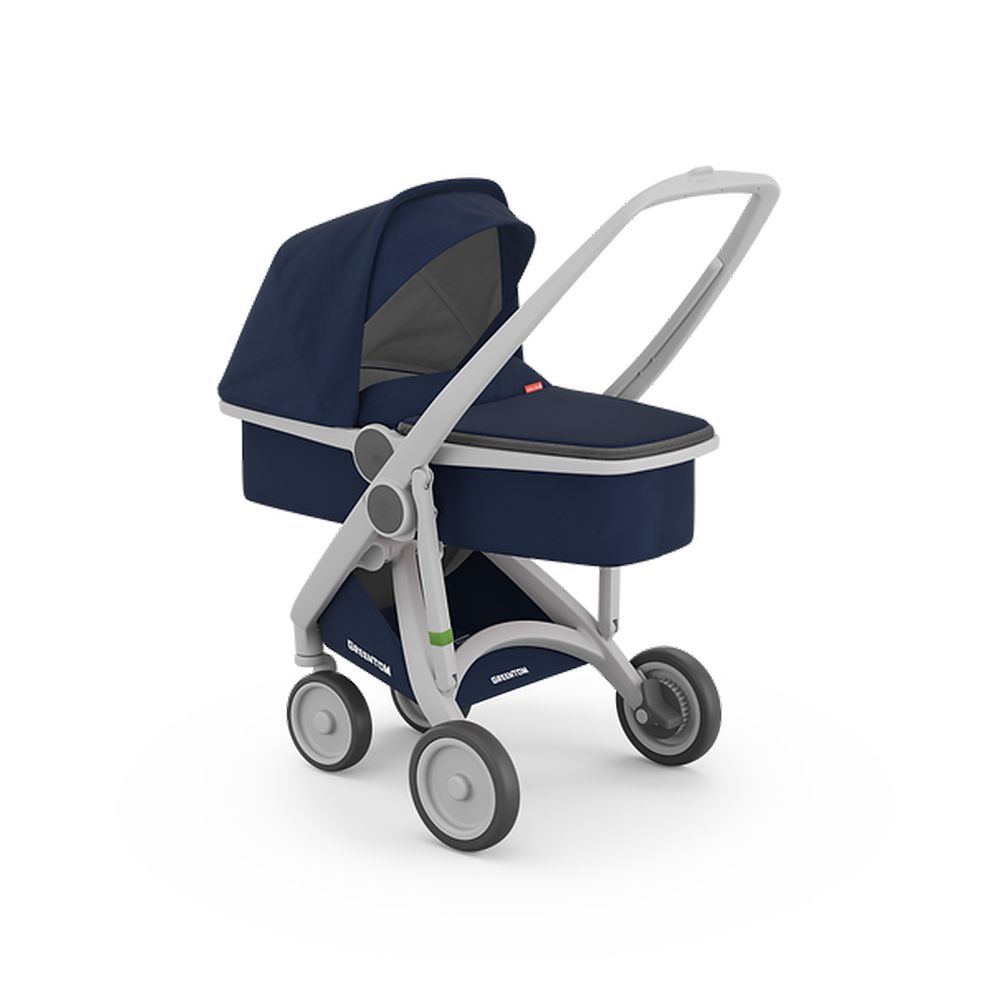 
Greentom - Eco Stroller/Pram 2-in-1 Carrycot + Reversible Seat - Grey/Blue