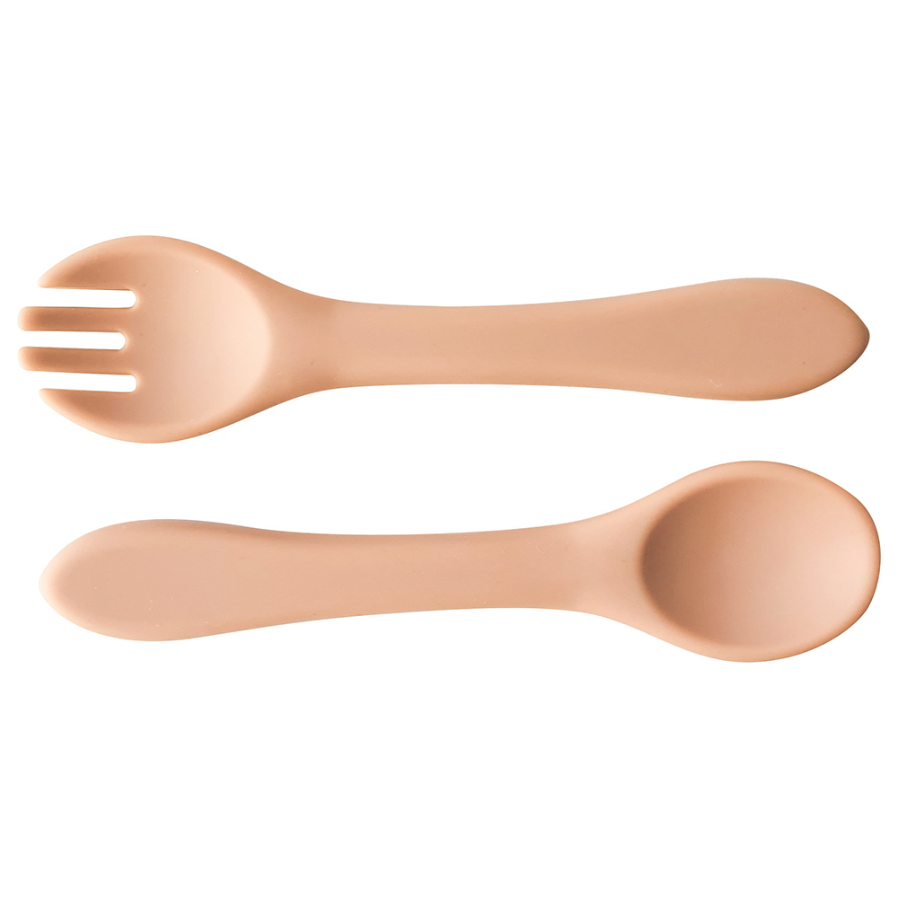 Dove and Dovelet Silicone Fork & Spoon Set - Nude