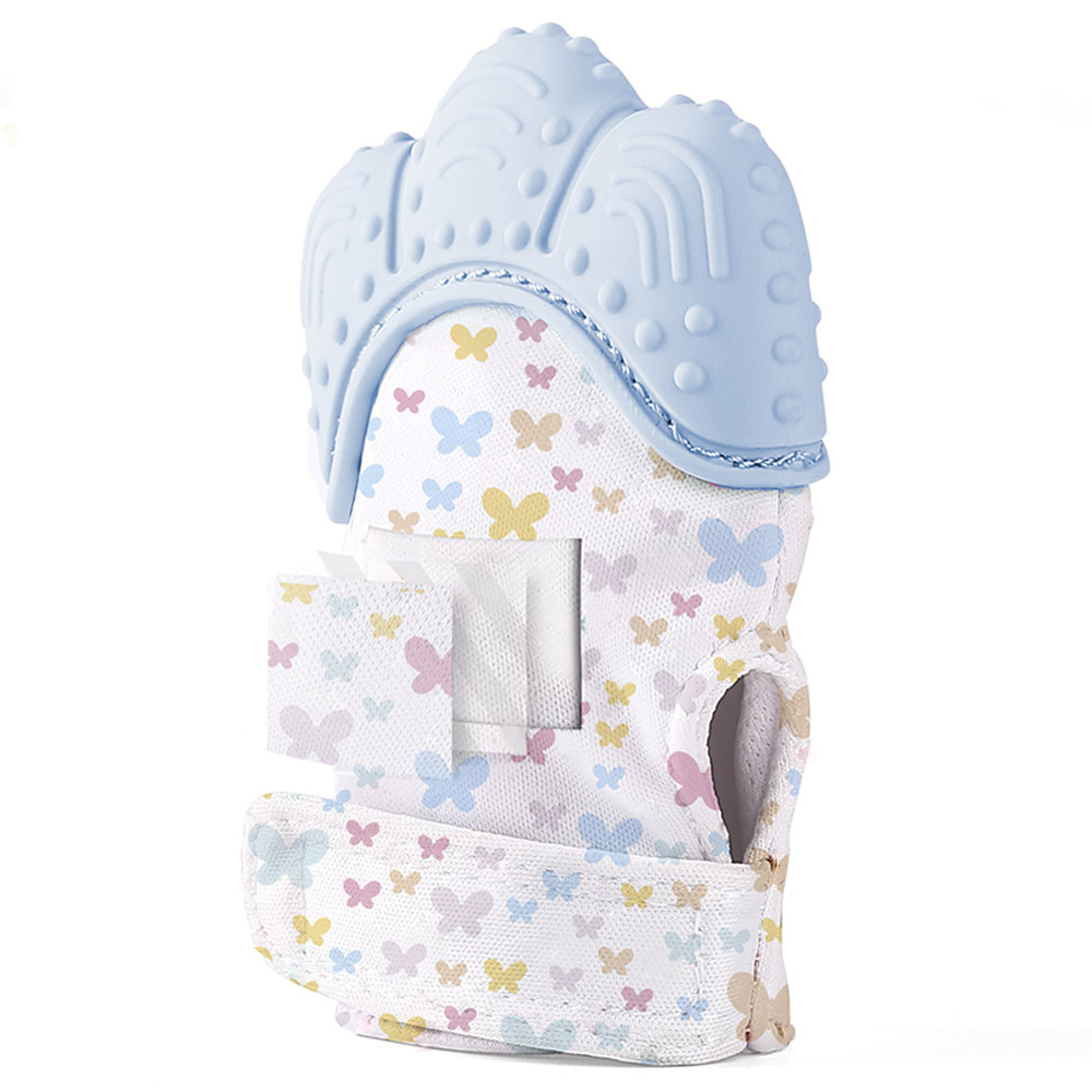 Babyjem - Baby Tooth Scarifying Butterfly Gloves - 3m - Blue