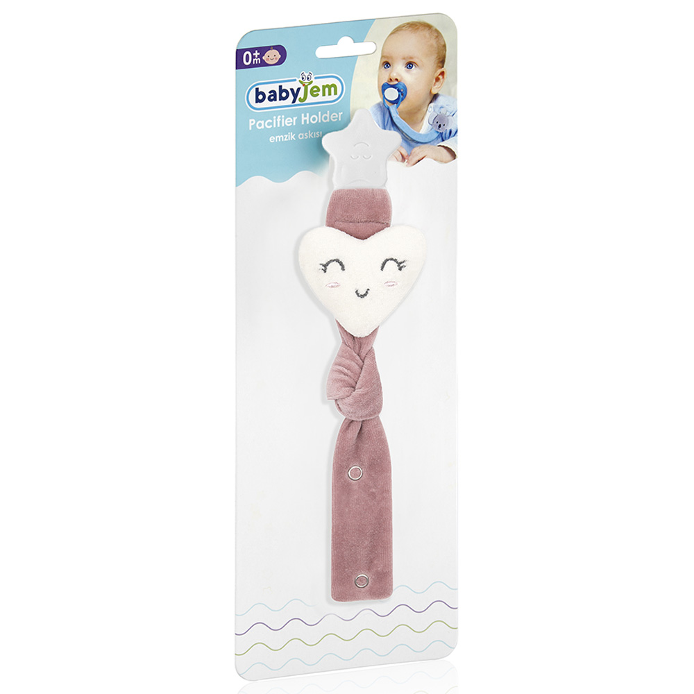Babyjem - Soother Holder Heart - Rose