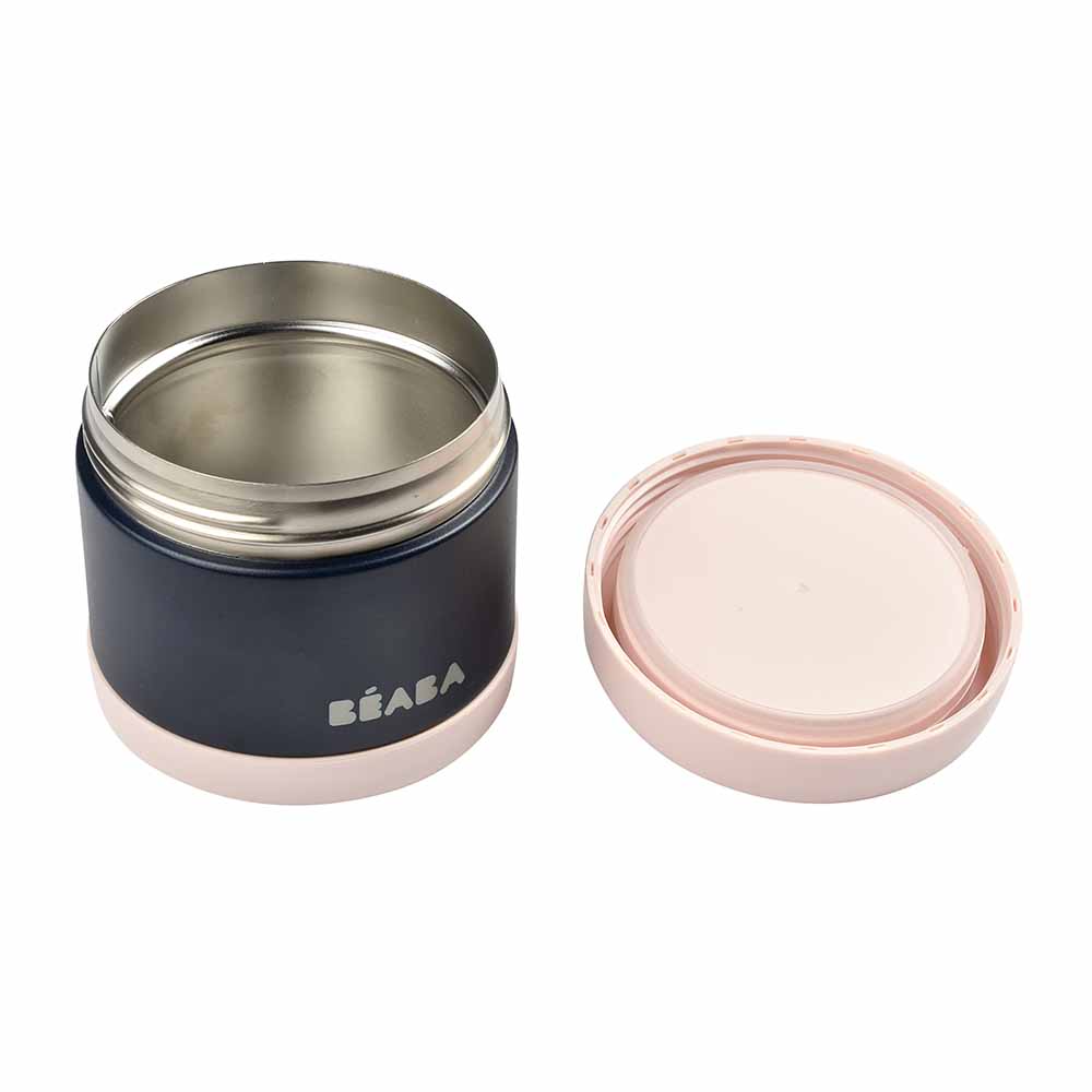 Beaba Thermo-Portion Food Storage Jar 500ml - Light Pink/Night Blue