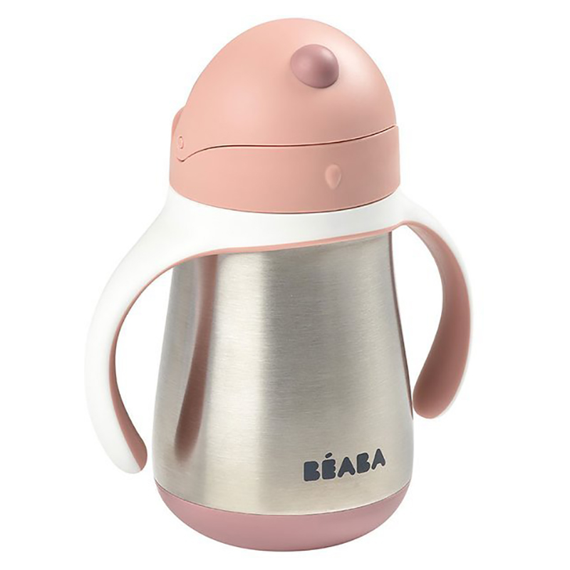 Beaba - Stainless Steel Straw Cup - Old Pink - 250ml