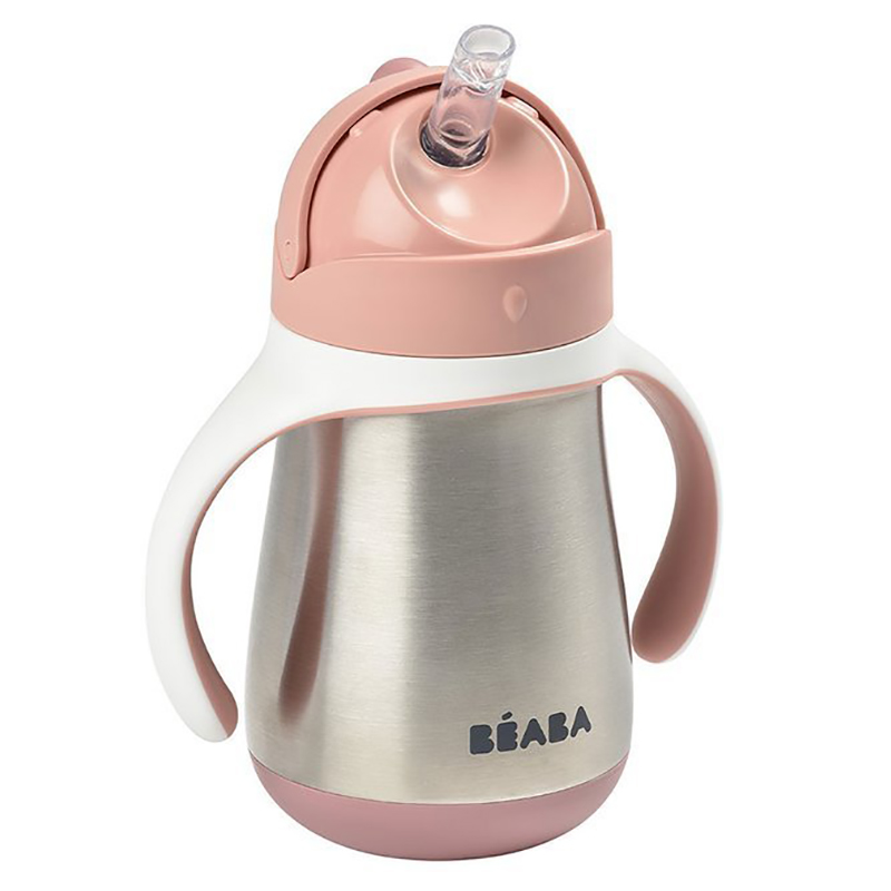 Beaba - Stainless Steel Straw Cup - Old Pink - 250ml