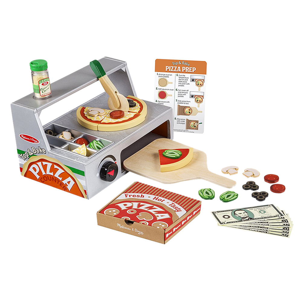Melissa & Doug Top & Bake Pizza Counter 34pcs - Play Set