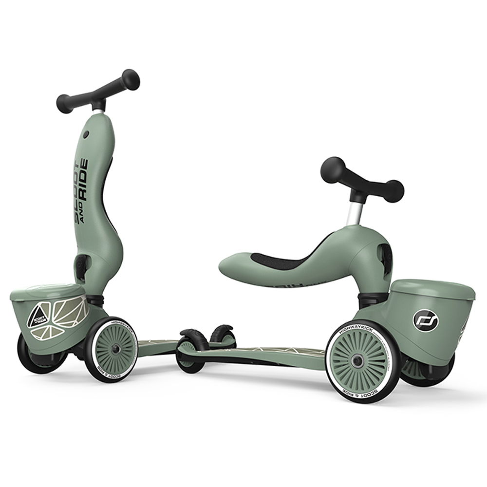 Scoot & Ride 2-in-1 Highwaykick 1 Lifestyle Scooter – Green Lines